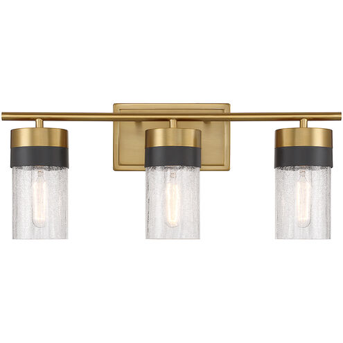 Brickell 3 Light 22 inch Warm Brass Bathroom Vanity Light Wall Light