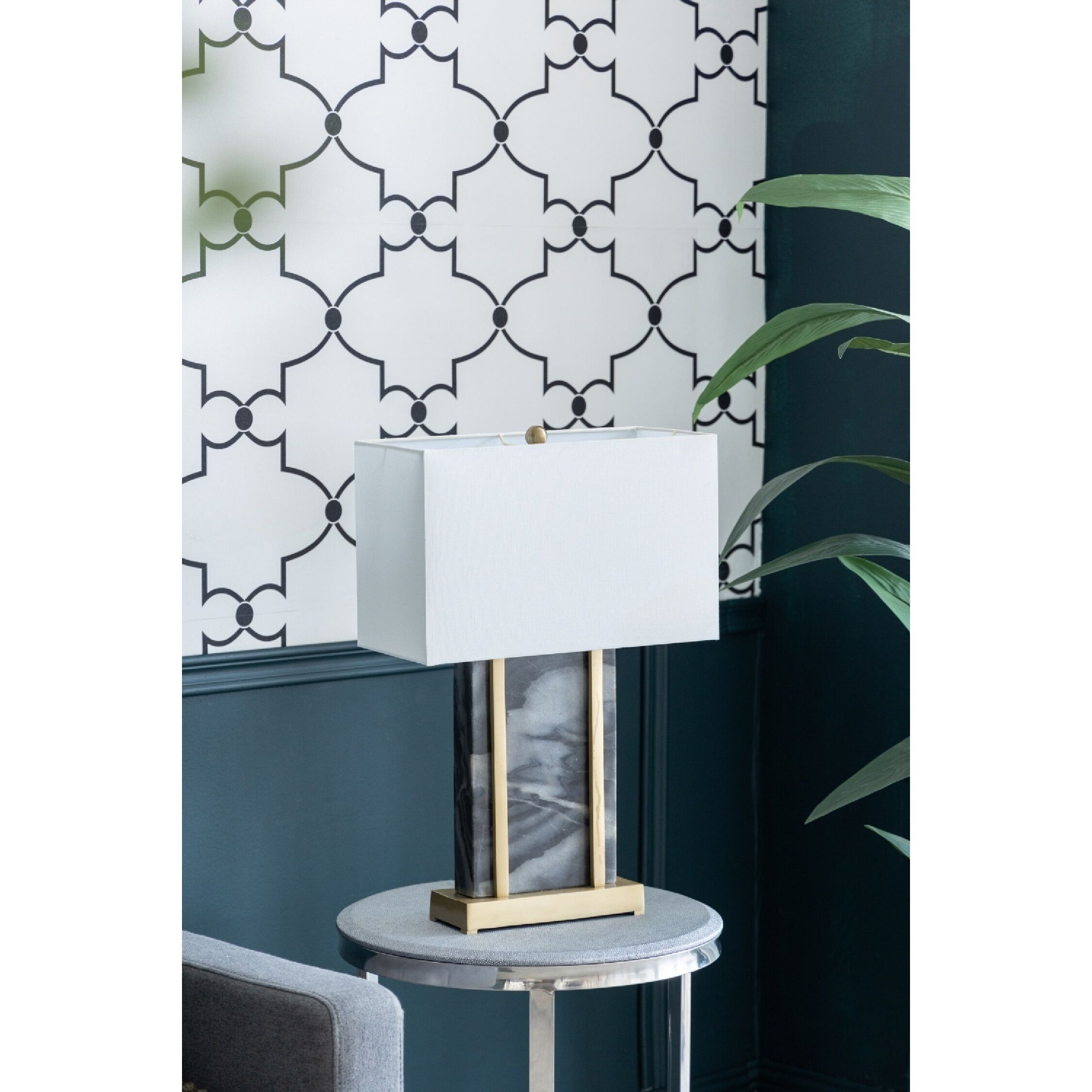 Anita 25.5 inch 40.00 watt Gold/Black/White Table Lamp Portable Light