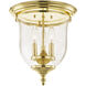 Legacy 3 Light 12 inch Polished Brass Flush Mount Ceiling Light