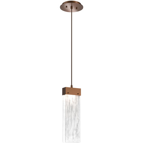 Parallel LED 2.3 inch Burnished Bronze Pendant Ceiling Light in Clear Granite, 2700K LED