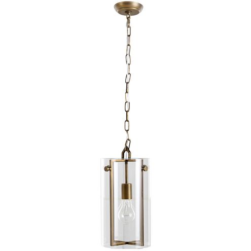 Sharon 1 Light 8.5 inch Antique Brass / Clear Glass Pendant Ceiling Light