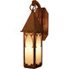 Saint George 1 Light 17.75 inch Verdigris Patina Outdoor Wall Mount in Clear Seedy