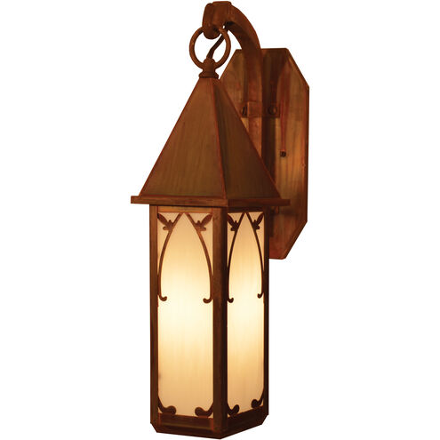 Saint George 1 Light 17.75 inch Verdigris Patina Outdoor Wall Mount in Clear Seedy