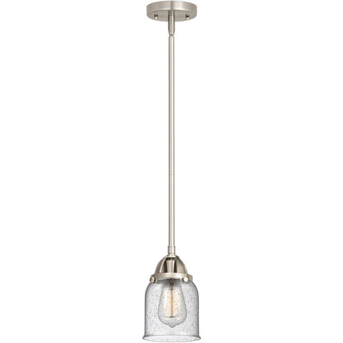 Nouveau 2 Bell LED 5 inch Brushed Satin Nickel Mini Pendant Ceiling Light in Seedy