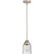 Nouveau 2 Bell LED 5 inch Brushed Satin Nickel Mini Pendant Ceiling Light in Seedy