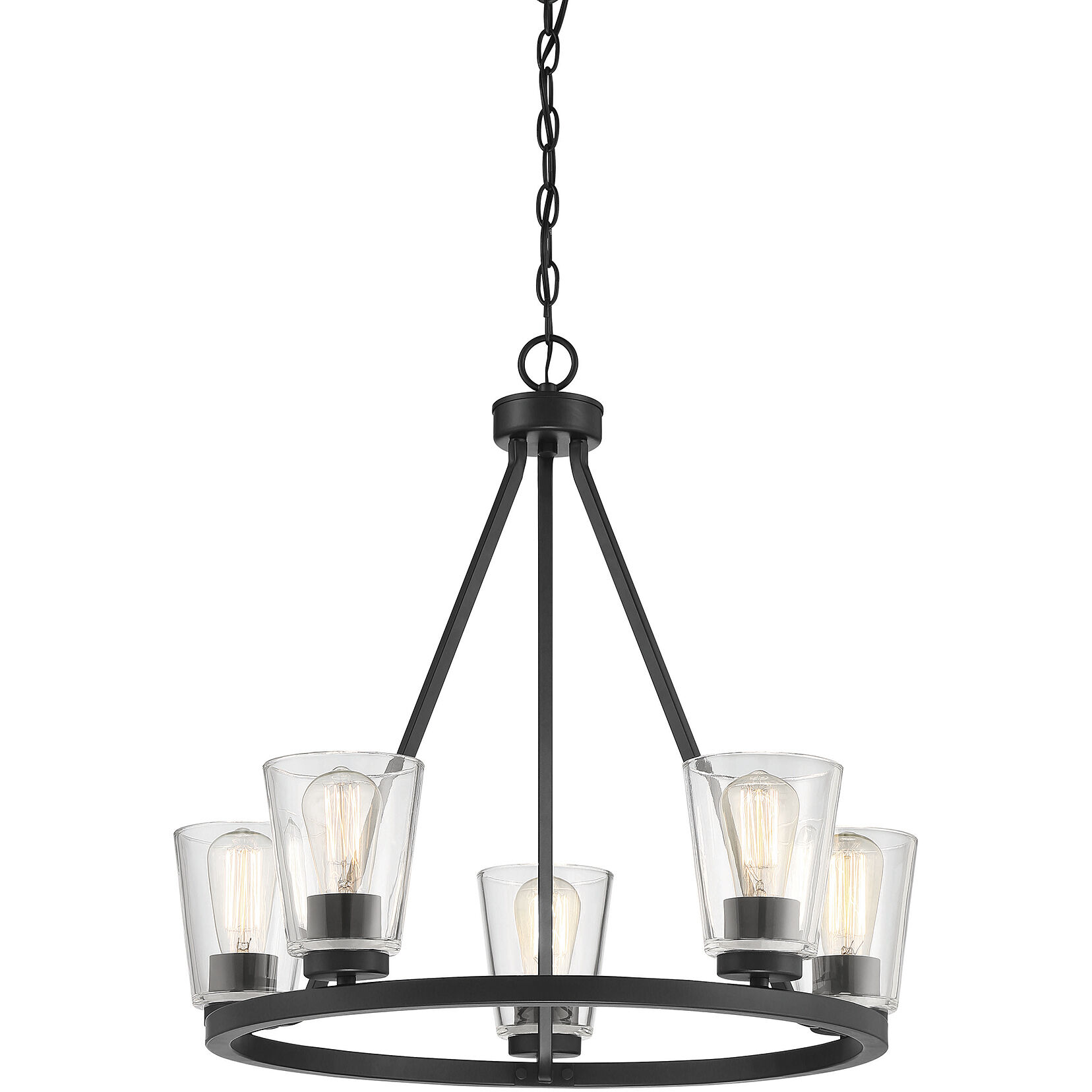 Calhoun 5 Light 25 inch Matte Black Chandelier Ceiling Light, Essentials