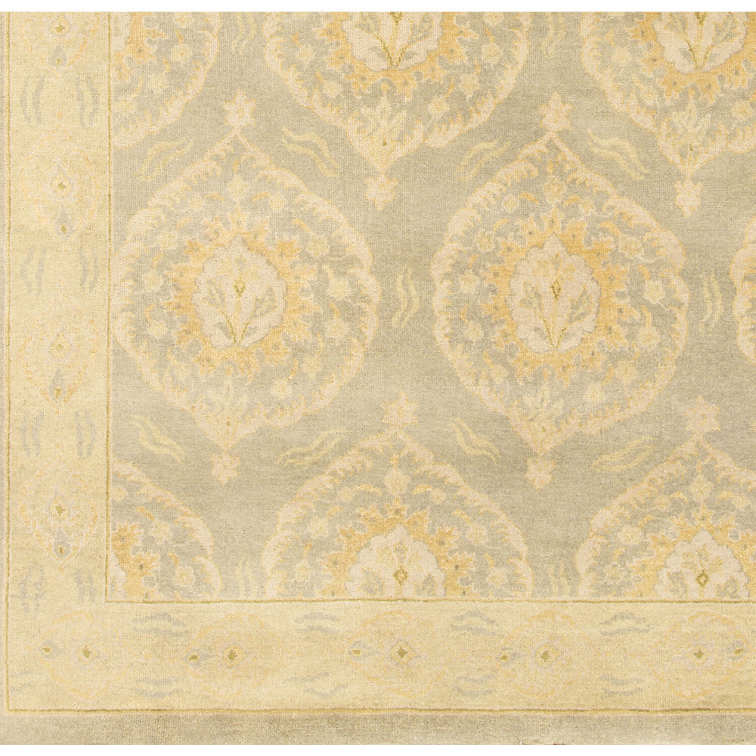 Jade 120 X 96 inch Light Olive / Taupe / Olive / Mustard Handmade Rug