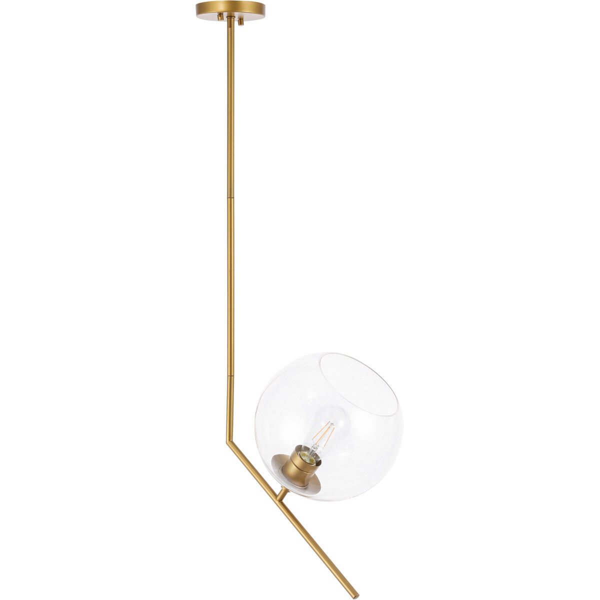 Monroe 1 Light 10 inch Brass Pendant Ceiling Light