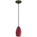 Champagne 1 Light 5 inch Oil Rubbed Bronze Pendant Ceiling Light in Red