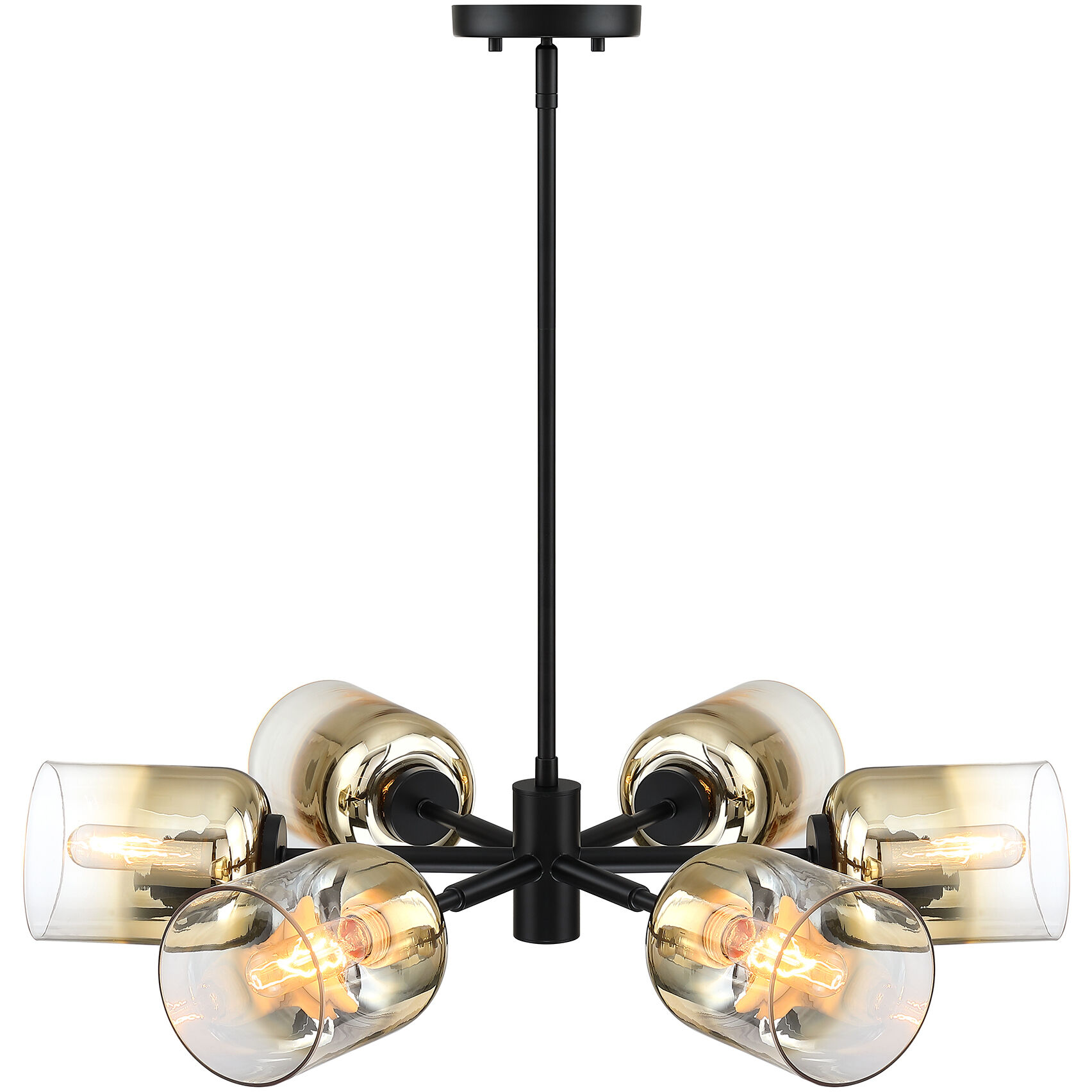 Gatsby 6 Light 28 inch Matte Black Chandelier Ceiling Light
