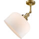 Franklin Restoration X-Large Bell 1 Light 12 inch Brushed Brass Semi-Flush Mount Ceiling Light in Matte White Glass, Franklin Restoration