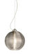 Kristall 1 Light Satin Nickel Pendant Ceiling Light in Smoke Spirit Glass, Incandescent