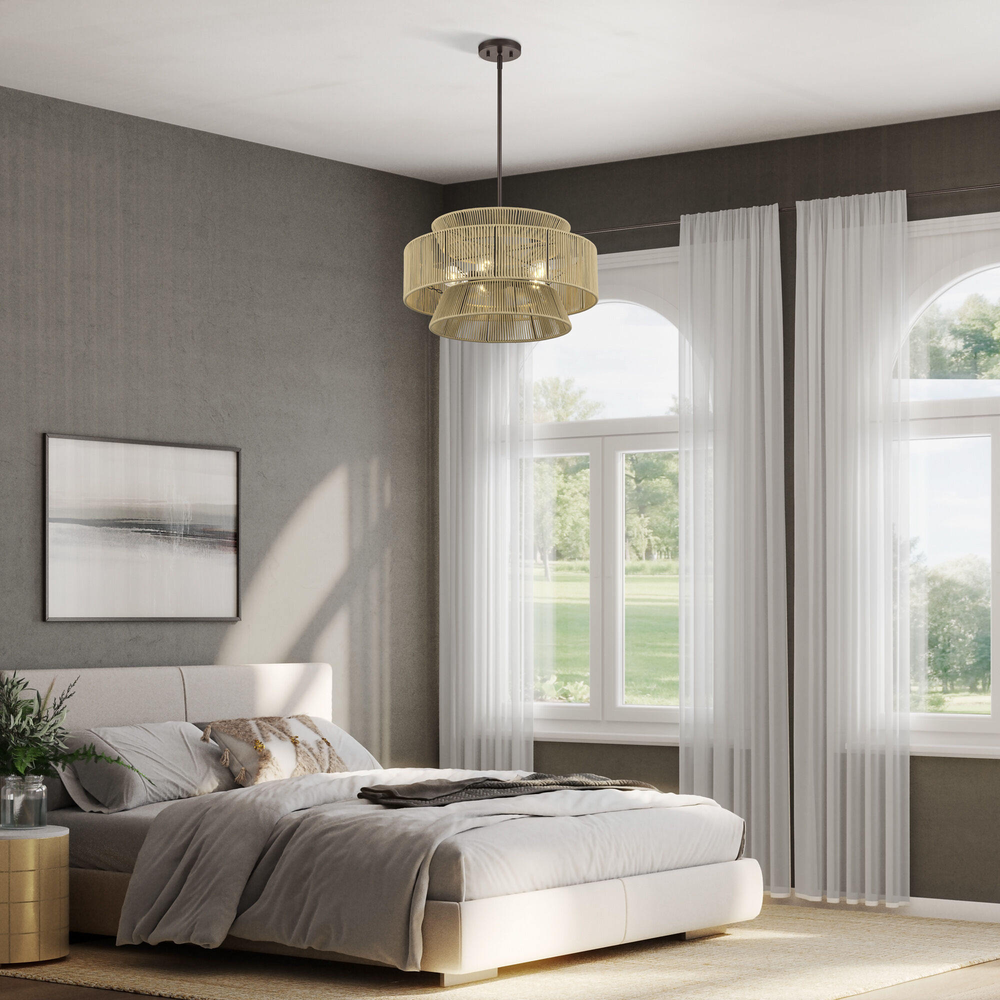 Florell 5 Light 22 inch English Bronze Pendant Chandelier Ceiling Light