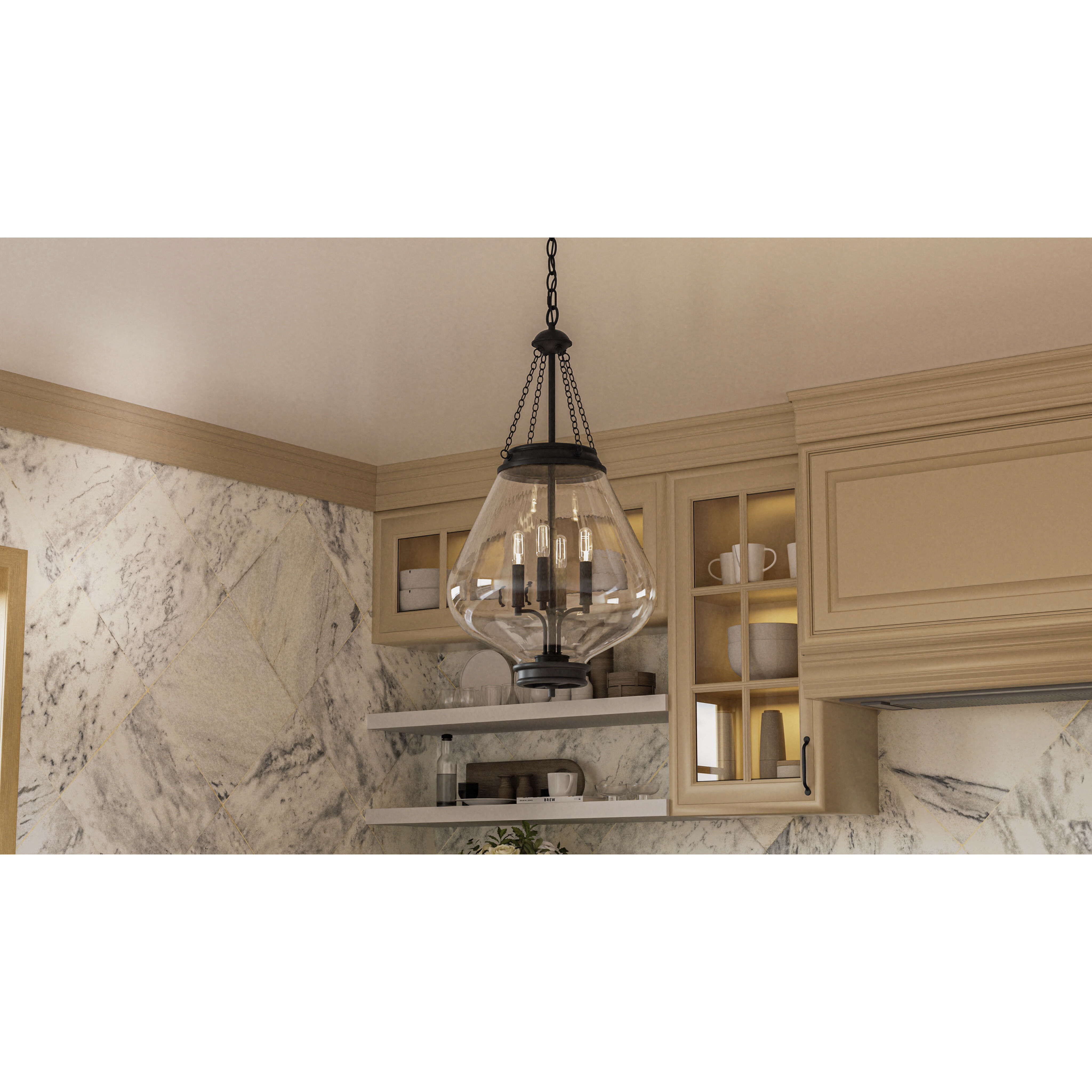 Wallace 4 Light 16 inch Matte Black Pendant Ceiling Light