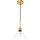 Gil 1 Light 8.5 inch Brass Pendant Ceiling Light