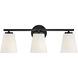 Bri 3 Light 24 inch Black Bath Light Wall Light