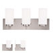 West Lake 3 Light 18 inch Brushed Nickel Bath Vanity Wall Light