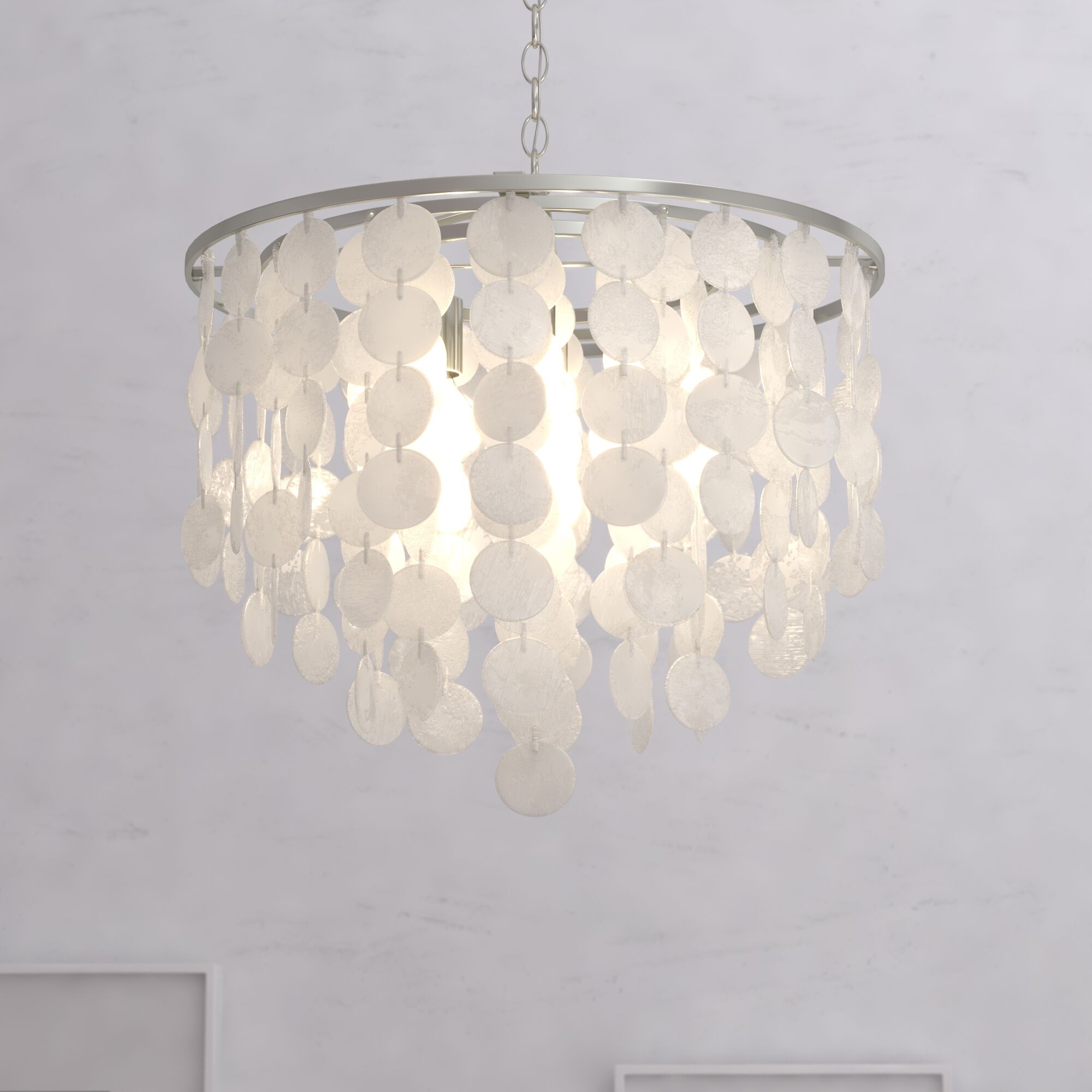 Elsa LED 19.75 inch Satin Nickel Pendant Ceiling Light