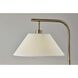 Hayes 58 inch 100 watt Antique Brass Floor Lamp Portable Light in White Textured Fabric