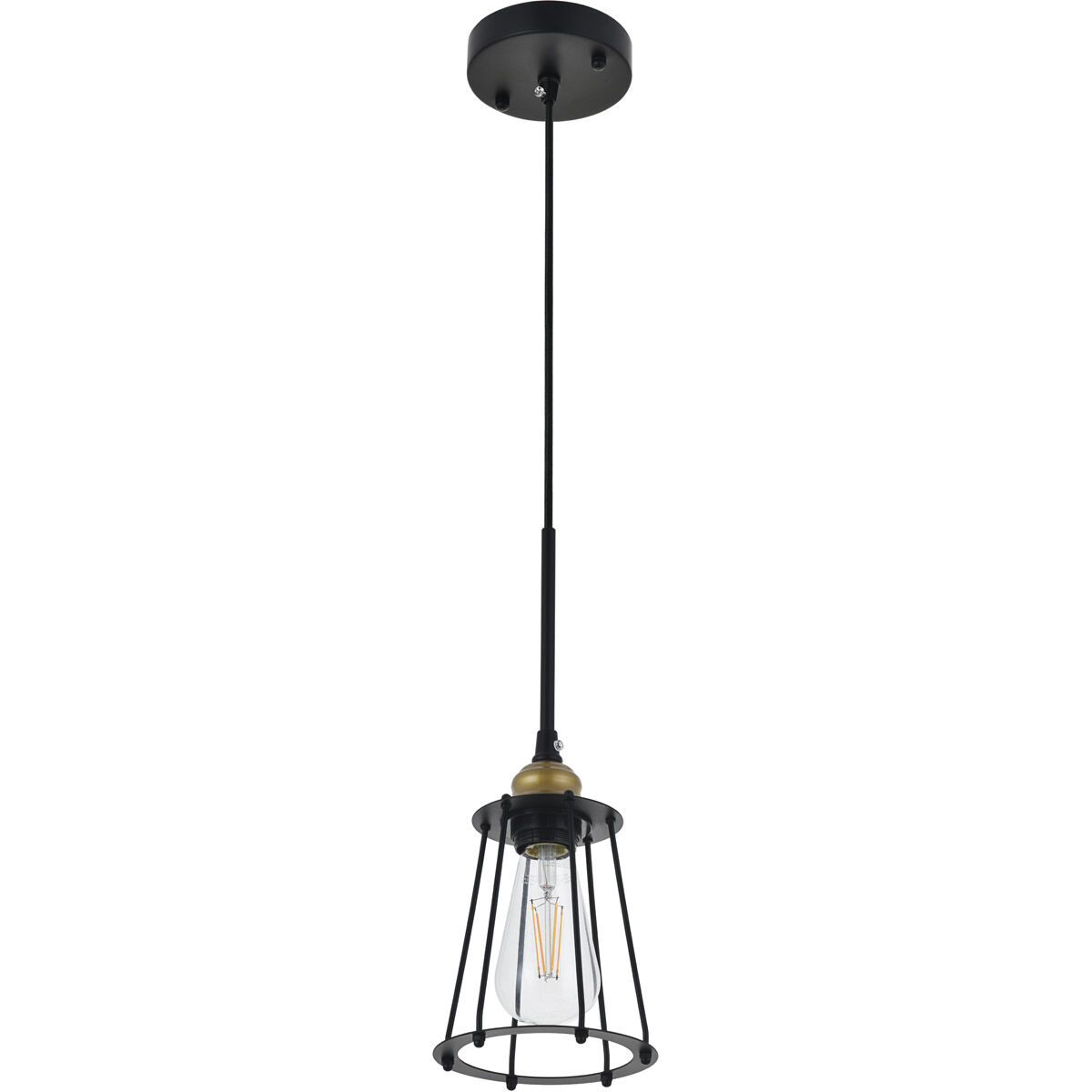 Auspice 1 Light 5.3 inch Brass and Black Pendant Ceiling Light