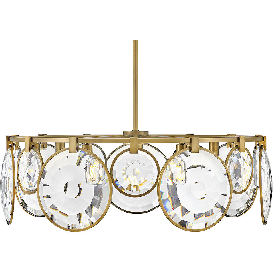 Nala LED 31 inch Heritage Brass Chandelier Ceiling Light
