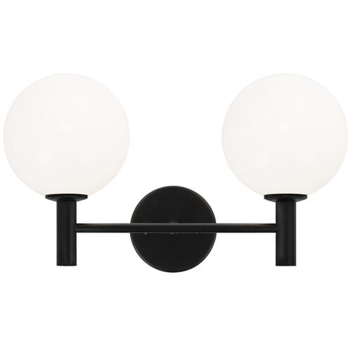 Cosmo Wall Sconce Wall Light in Black and Opal Glass