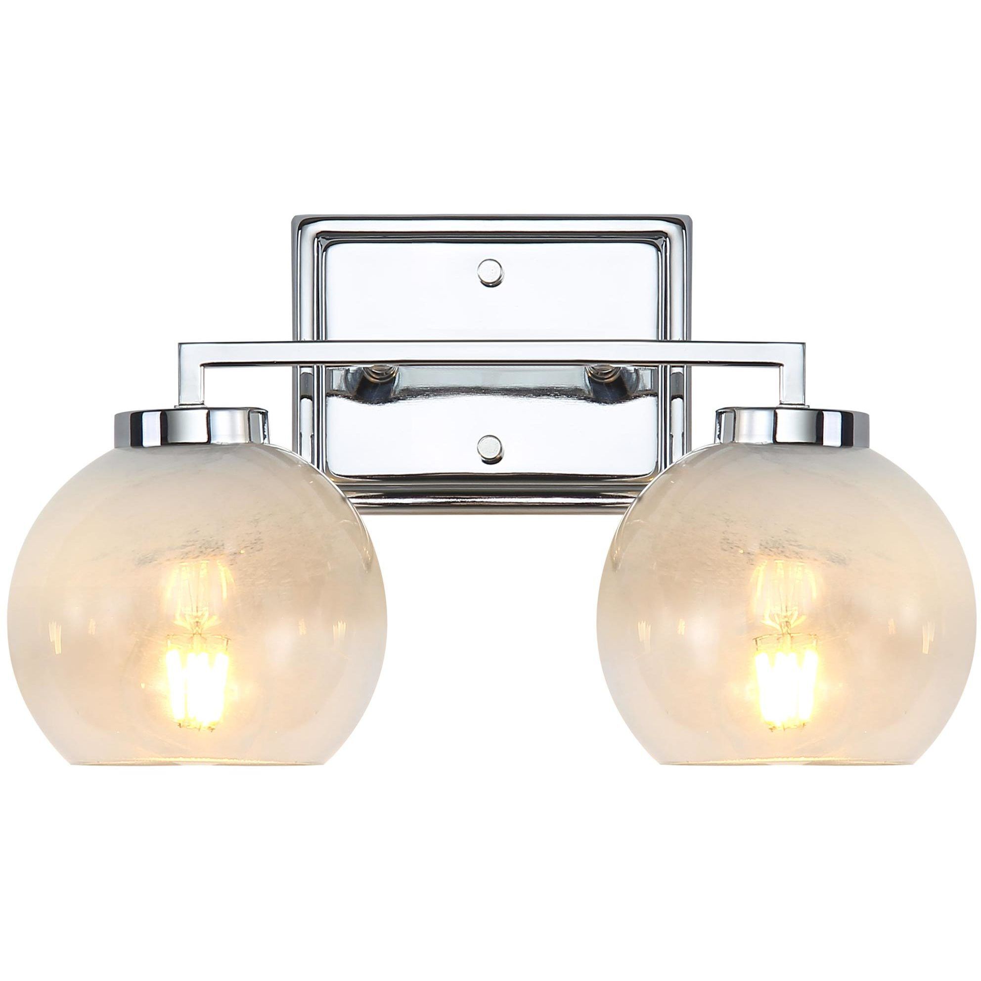 Yep Elliott Vanity Wall Light in Chrome, Clear Glass