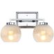 Yep Elliott Vanity Wall Light in Chrome, Clear Glass