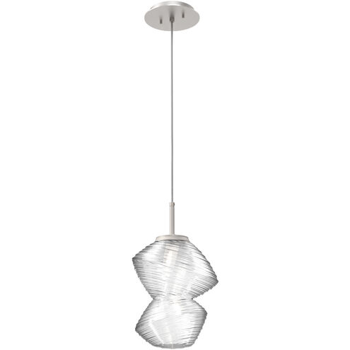 Mesa LED Beige Silver Pendant Ceiling Light in Clear, 2700K LED