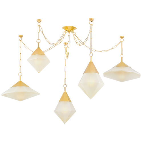 Angelique 5 Light 58.5 inch Vintage Polished Brass Chandelier Ceiling Light