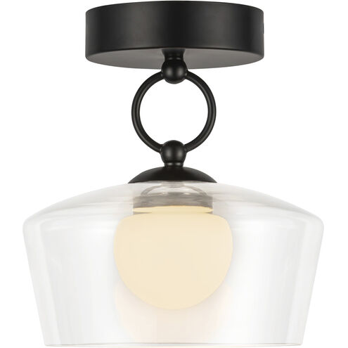 Alora Mood Leota LED 8 inch Matte Black Semi-Flush Mount Ceiling Light