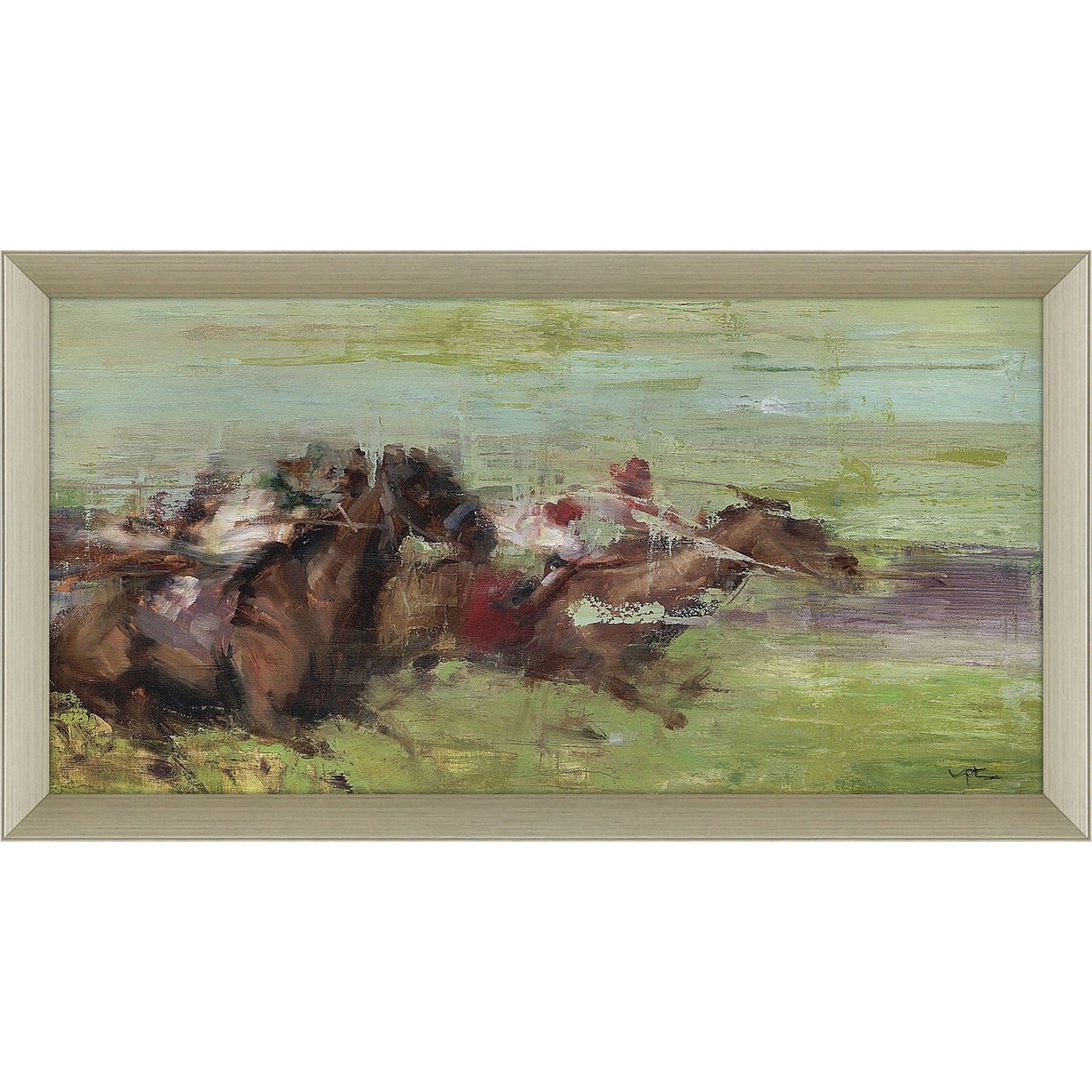 Running Green and Brown Framed Art