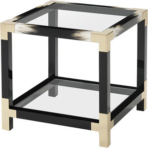 Vanucci 25 X 25 inch Black And Faux Horn Side Table