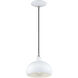 Domma 1 Light 8 inch White with Brushed Nickel Accents Mini Pendant Ceiling Light