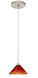 Kona LED Satin Nickel Pendant Ceiling Light in Sunset Glass
