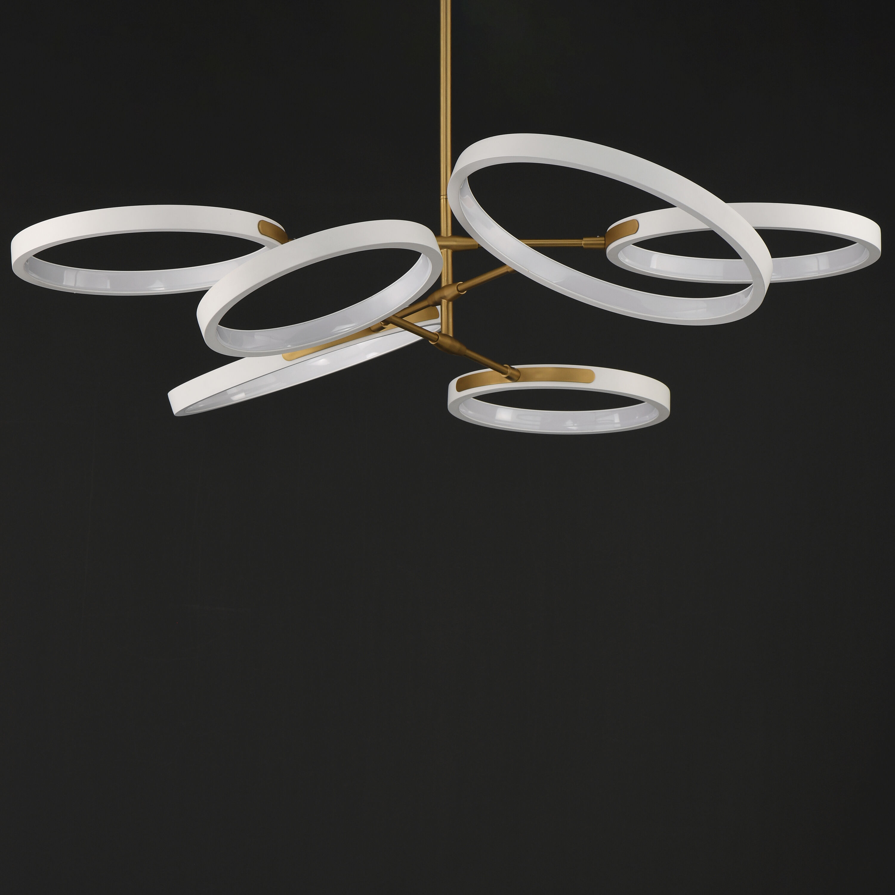 Hoopla LED 47.25 inch White and Gold Single Pendant Ceiling Light in White/Gold