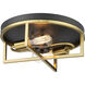 Canada 2 Light 14 inch Black and Gold Flush Mount Ceiling Light