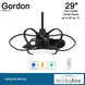 Gordon 29 inch Coal Indoor Ceiling Fan