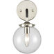 Boudreaux Sconce Wall Light in Matte Black with Polished Nickel