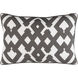 Large Zig Zag 20 X 13 inch White/Dark Brown Lumbar Pillow
