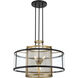 Soho 4 Light 30 inch Coal And Soft Brass Pendant Ceiling Light