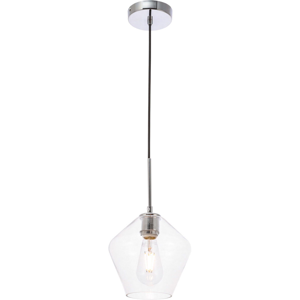 Gene 1 Light 8 inch Chrome Pendant Ceiling Light
