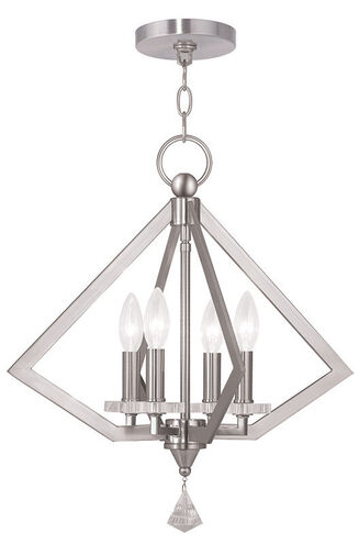 Diamond 4 Light 18 inch Brushed Nickel Chandelier Ceiling Light
