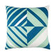 Lina 20 X 20 inch Mint and Dark Blue Throw Pillow