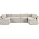Fable Beige Slipcover Dining Banquette, U-Shape