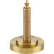 Ippolito 36.5 inch 60 watt Antique Brass and Natural Console Lamp Portable Light