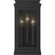 Lundon 3 Light 13 inch Black Outdoor Wall Light