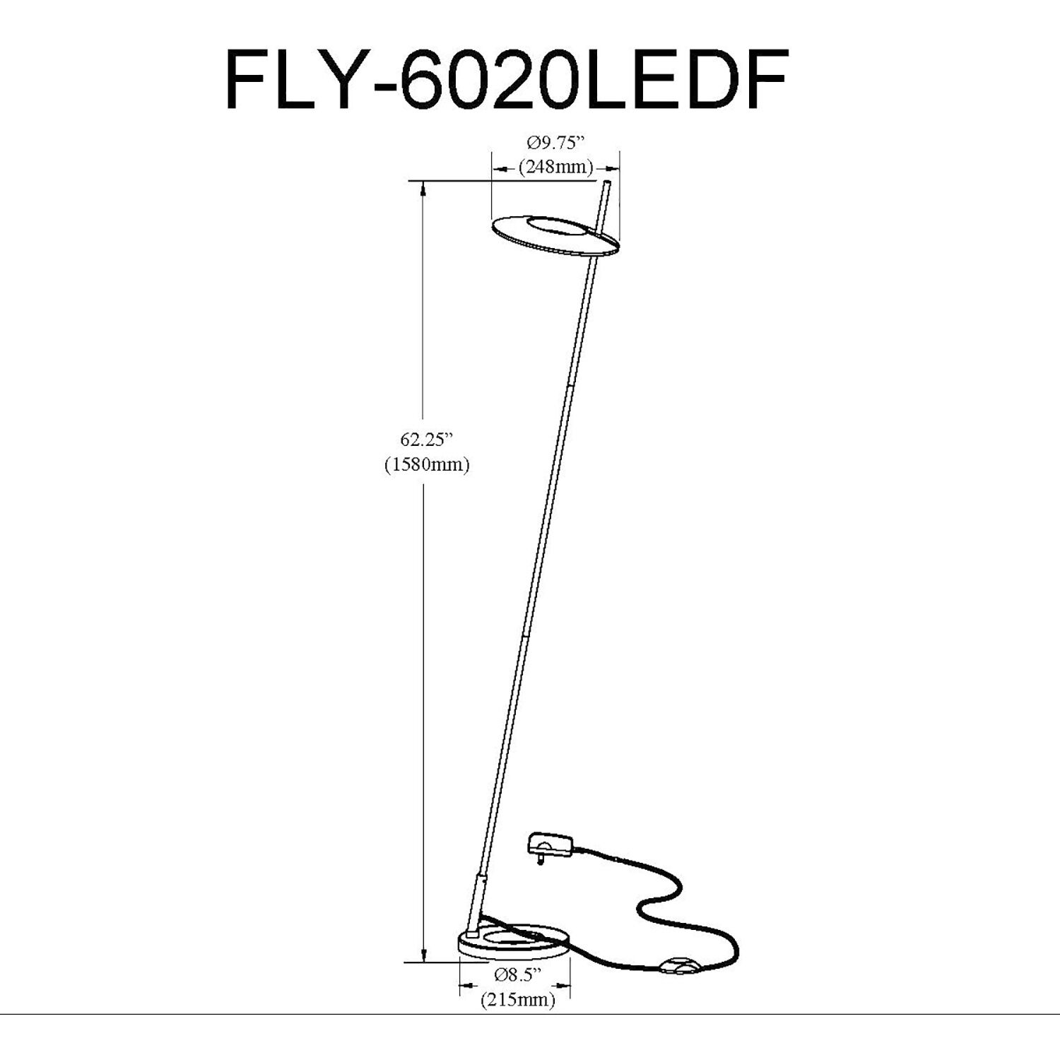 Finley 60 inch 20.00 watt Silver Floor Lamp Portable Light