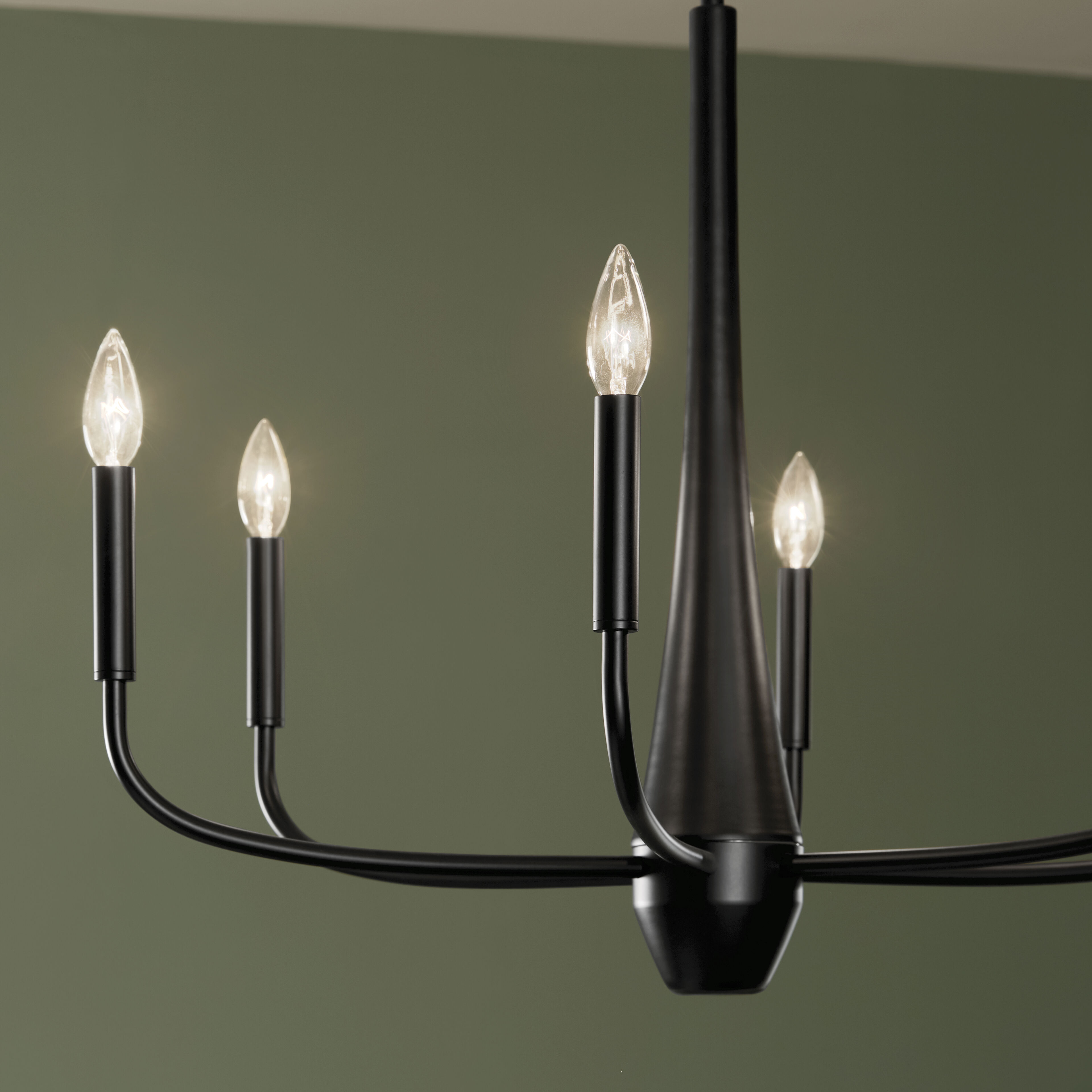 Deela LED 28 inch Black Chandelier Ceiling Light