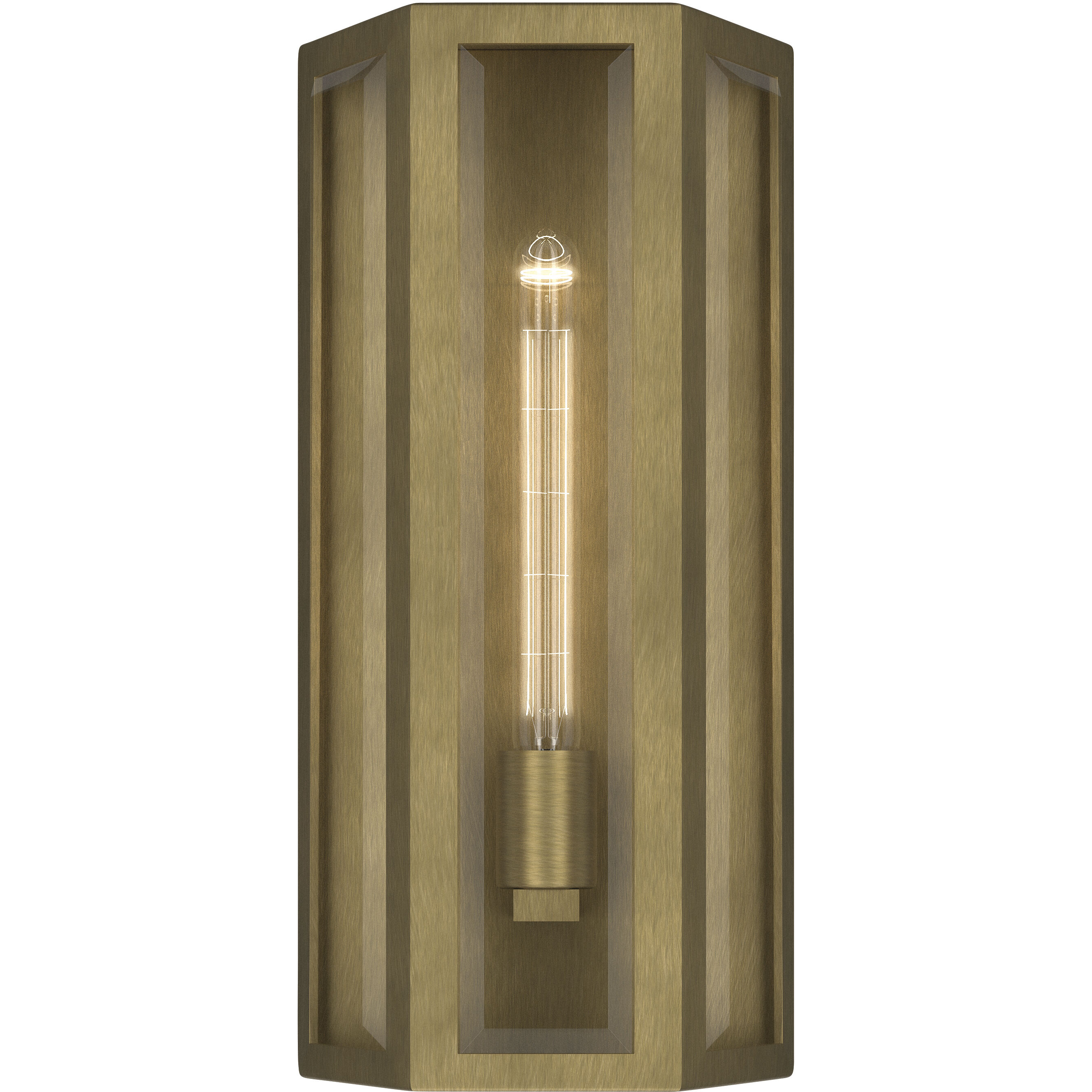 Berens 1 Light 16 inch Natural Brass Outdoor Wall Light